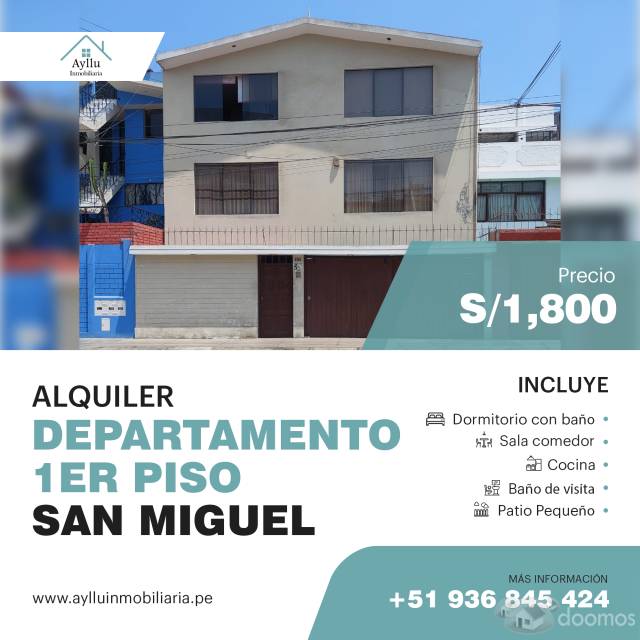 Departamento en Alquiler 1er Piso - San Miguel