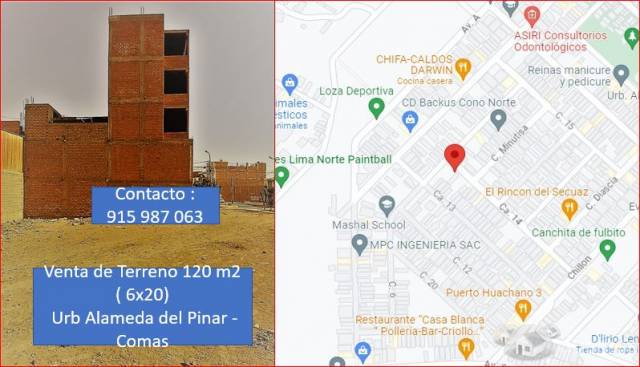 VENTA TERRENO RESIDENCIAL 120 M2 - URB ALAMEDA DEL PINAR COMAS