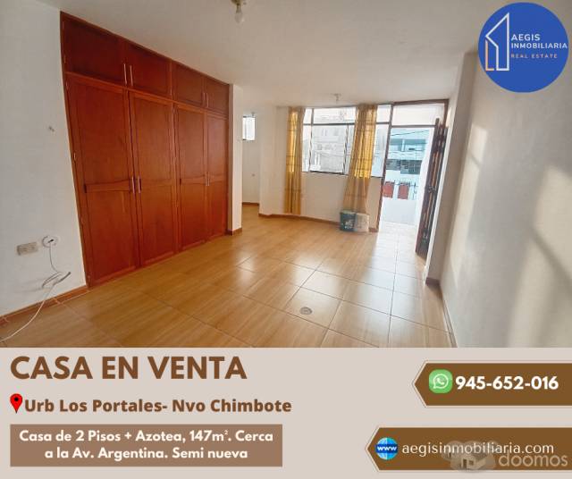 VENDO CASA 2 PISOS CERCA PLAZA MAYOR NUEVO CHIMBOTE