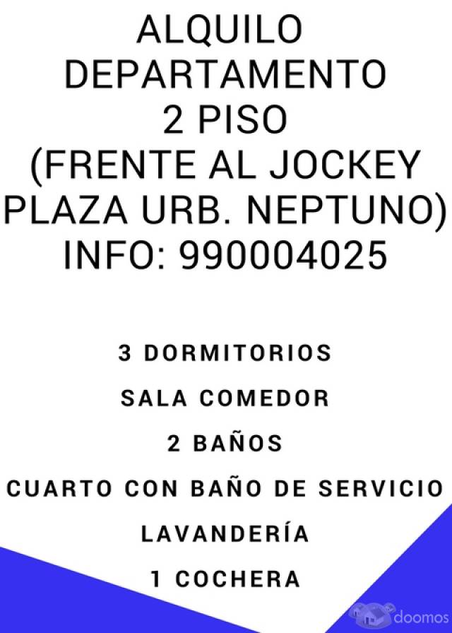 ALQUILER DEPARTAMENTE (FRENTE AL JOCKEY PLAZA)