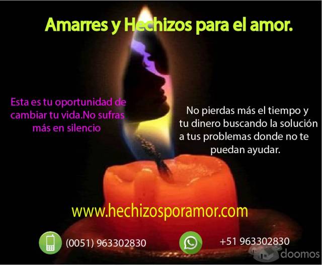 AMARRES DE AMOR MACUMBAS Y CONJUROS AMOROSOS 100 % EFECTIVOS