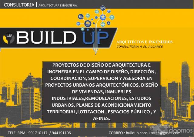 PLANOS ARQUITECTÓNICOS, ESTRUCTURAS, SANITARIAS Y ELÉCTRICAS, ENVIAMOS SU COTIZACIÓN buildup.consultores@gmail.com