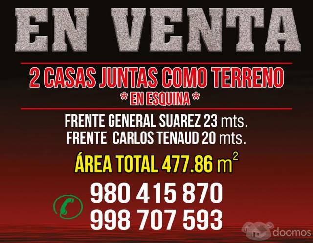 Venta de terreno conjuntos en esquina  Frente 23mts  fondo 20 mts