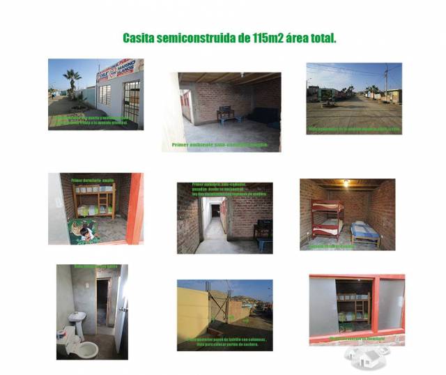 Linda Casita semiconstruida excelente ubicación a 3 cuadras de la plaza principal de Végueta.