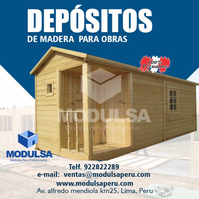 ALMACEN, OFICINAS,MODULOS CASETAS PREFABRICADAS DE MADERA - EN LIMA PERU