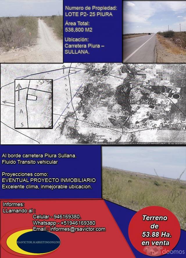 VENTA DE TERRENO EN CARRETERA PIURA/SULLANA A PRECIO MERCADO