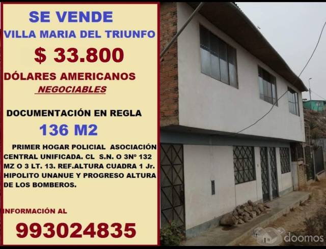 Se Vende Terreno en Villa Maria del Triunfo