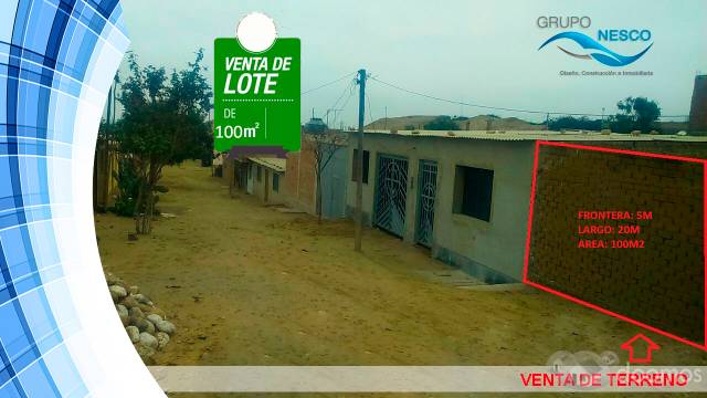 VENTA TERRENO 100M2 ALTO MOCHE PARADERO 12 (CEL 975172574)