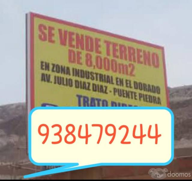 SE VENDE TERRENO DE 8000 M2 EN ZONA IDUSTRIAL PUENTE PIEDRA.